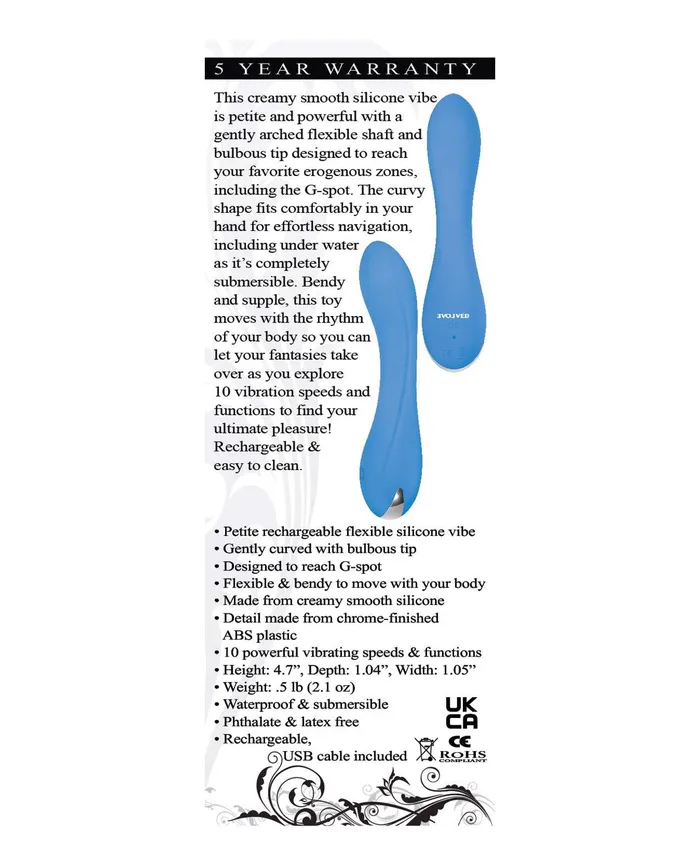 Evolved Vibrators Blue Crush Rechargeable Silicone Vibrator