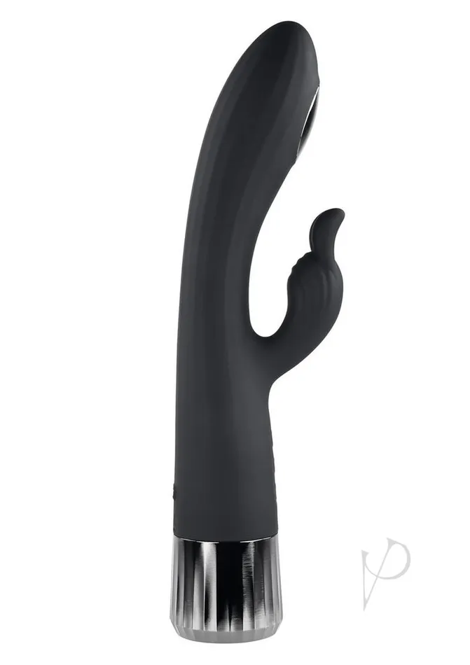 Evolved Vibrators Heat Up and Chill Rechargeable Silicone Heating and Cooling GSpot Dual Stim Vibrator Black