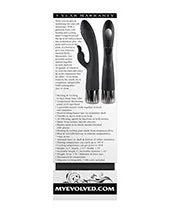 Evolved Vibrators Heat Up and Chill Rechargeable Silicone Heating and Cooling GSpot Dual Stim Vibrator Black