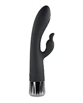 Evolved Vibrators Heat Up and Chill Rechargeable Silicone Heating and Cooling GSpot Dual Stim Vibrator Black