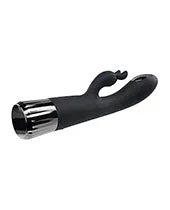 Evolved Vibrators Heat Up and Chill Rechargeable Silicone Heating and Cooling GSpot Dual Stim Vibrator Black