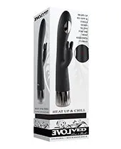 Evolved Vibrators Heat Up and Chill Rechargeable Silicone Heating and Cooling GSpot Dual Stim Vibrator Black