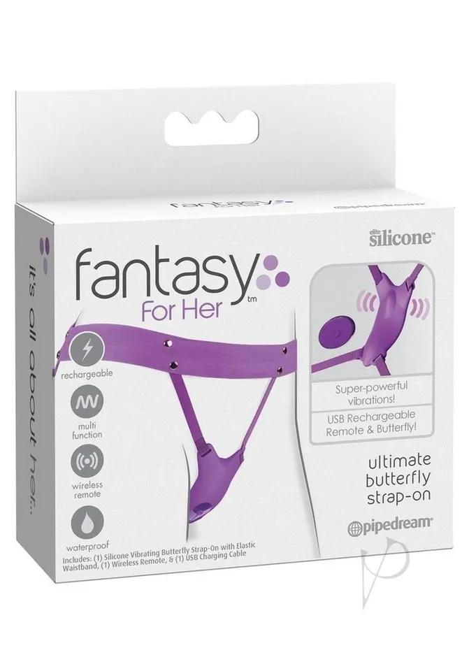 Fantasy For Her Female Sex Toys Fantasy For Her Ultimate Butterfly Silicone StrapOn with Remote Control Purple Fantasy For Her Female Sex Toys Fantasy For Her Ultimate Butterfly Silicone StrapOn with Remote Control Purple