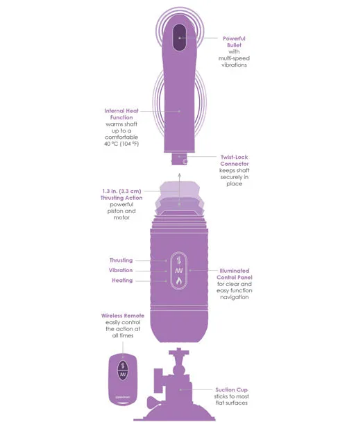 Fantasy For Her Silicone Love Thrust Her Dildo with Remote Control 12in Purple Fantasy For Her Female Sex Toys