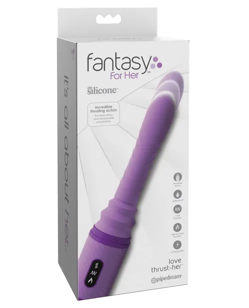 Fantasy For Her Silicone Love Thrust Her Dildo with Remote Control 12in Purple Fantasy For Her Female Sex Toys