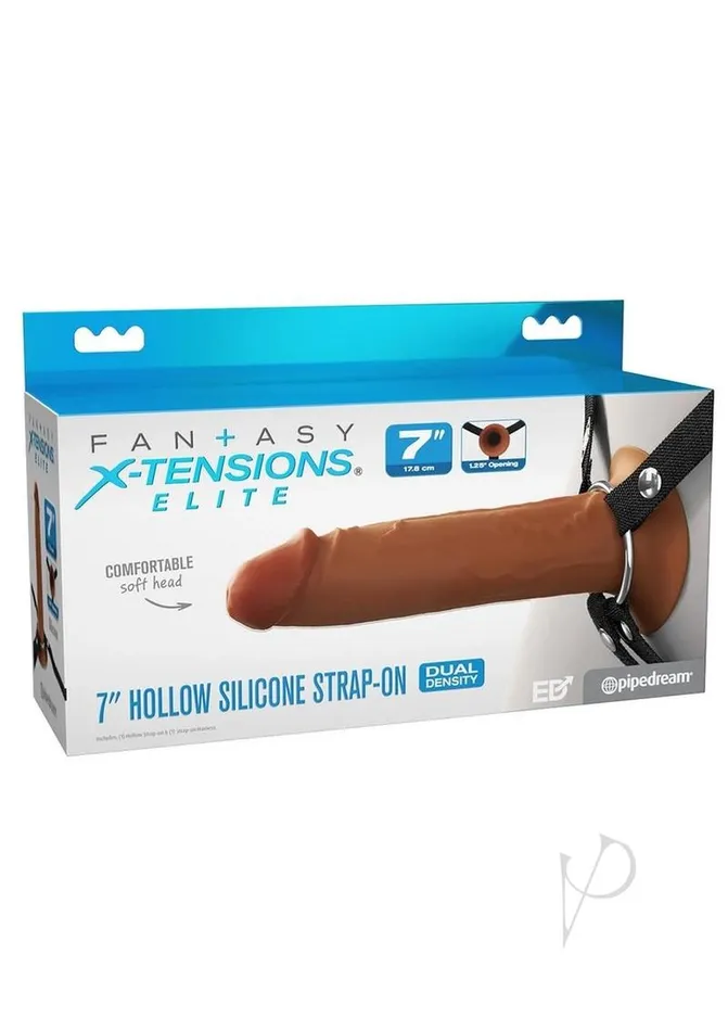 Fantasy XTensions Elite Silicone Dual Density Hollow StrapOn 7in Caramel Fantasy X Tensions Female Sex Toys Fantasy XTensions Elite Silicone Dual Density Hollow StrapOn 7in Caramel Fantasy X Tensions Female Sex Toys