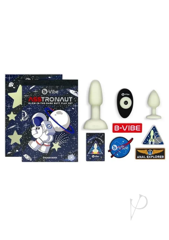 Female Sex Toys B Vibe BVibe Asstronaut Glow in the Dark Rechargeable Silicone Anal Play Set with Remote Control Frost Female Sex Toys B Vibe BVibe Asstronaut Glow in the Dark Rechargeable Silicone Anal Play Set with Remote Control Frost