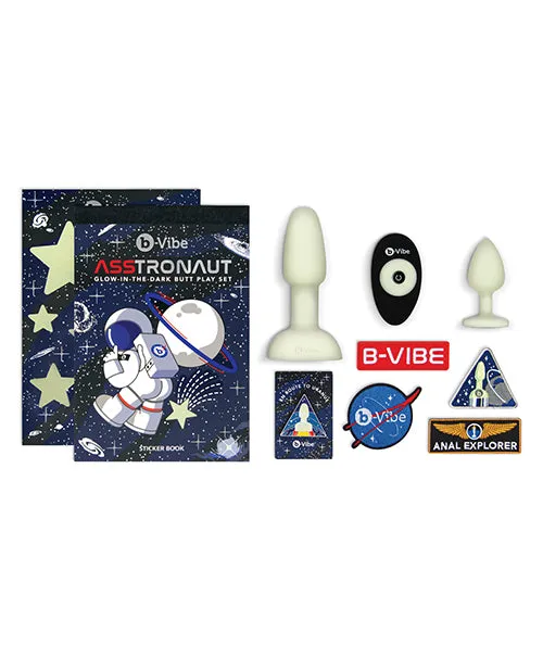 Female Sex Toys B Vibe BVibe Asstronaut Glow in the Dark Rechargeable Silicone Anal Play Set with Remote Control Frost Female Sex Toys B Vibe BVibe Asstronaut Glow in the Dark Rechargeable Silicone Anal Play Set with Remote Control Frost