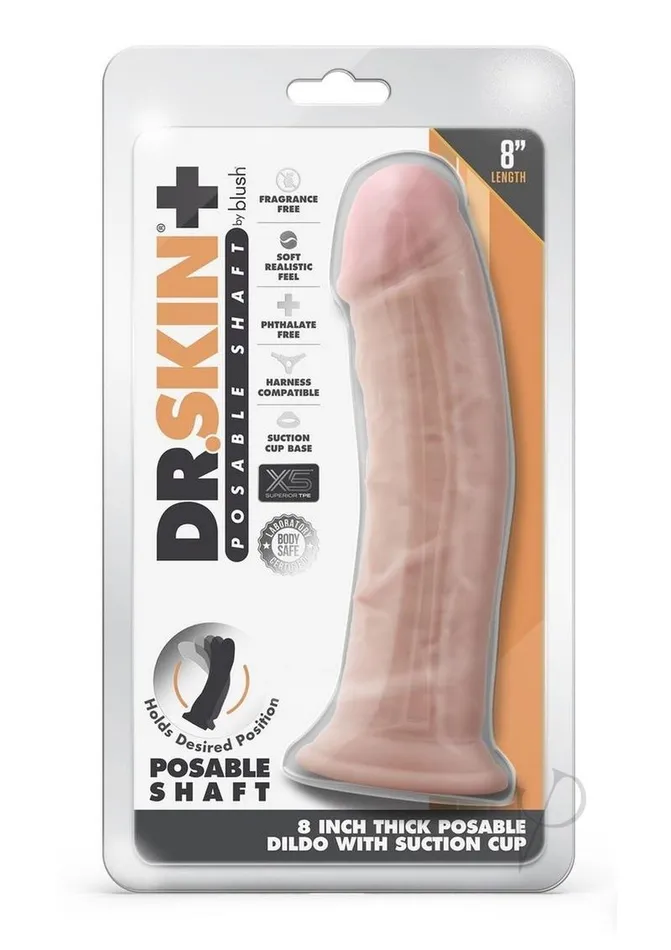 Female Sex Toys Dr Skin Dr Skin Plus Gold Collection Thick Posable Dildo with Suction Cup 8in Vanilla Female Sex Toys Dr Skin Dr Skin Plus Gold Collection Thick Posable Dildo with Suction Cup 8in Vanilla