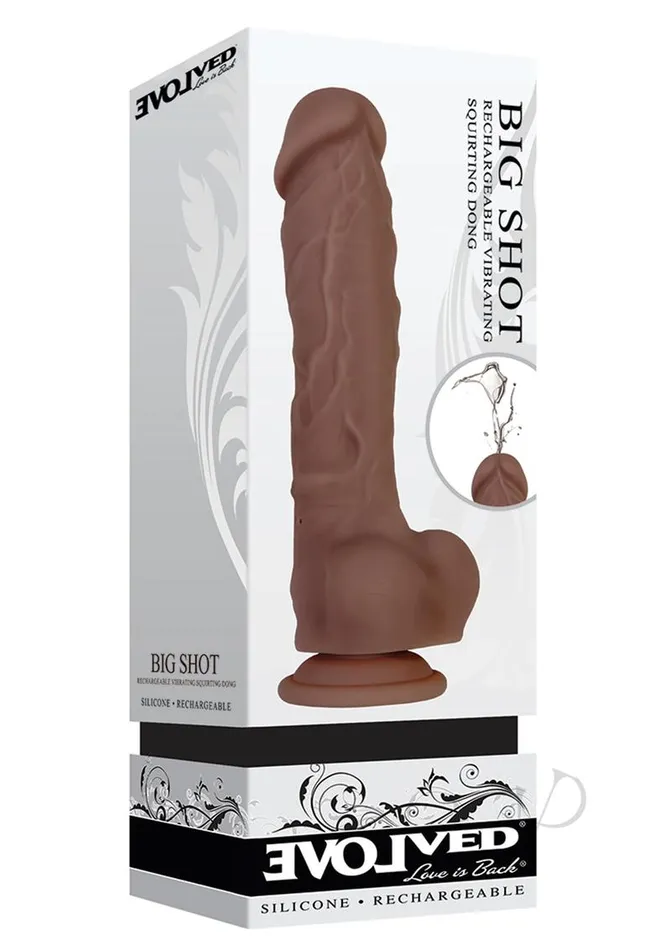 Female Sex Toys Evolved Big Shot Rechargeable Silicone Vibrating Squirting Dong with Balls 8in Chocolate Female Sex Toys Evolved Big Shot Rechargeable Silicone Vibrating Squirting Dong with Balls 8in Chocolate