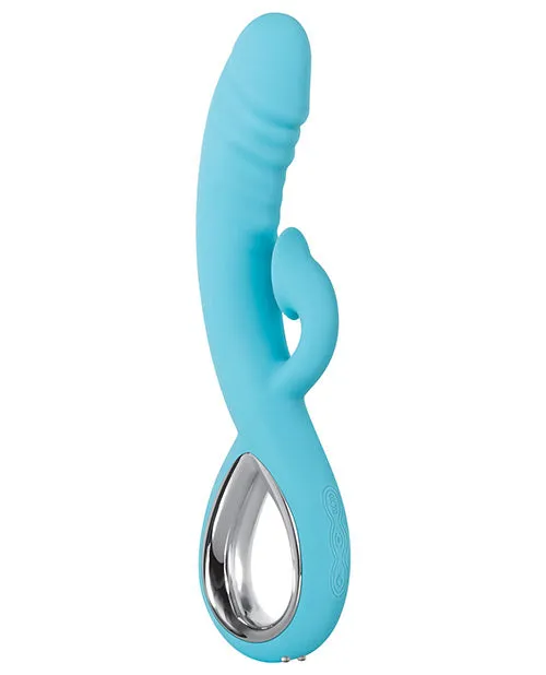 Female Sex Toys Evolved Triple Infinity Rechargeable Silicone Heated Dual Vibrator with Clitoral Suction Stimulator Aqua