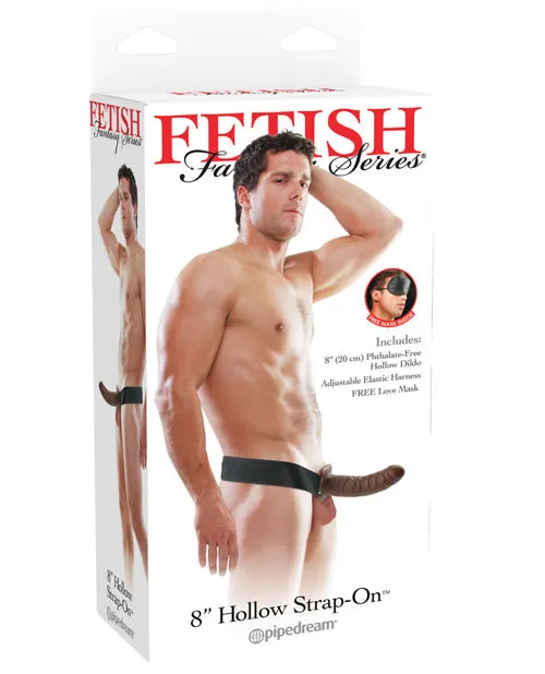 Female Sex Toys Fetish Fantasy Series Fetish Fantasy Series Hollow StrapOn Dildo and Adjustable Harness 8in Chocolate