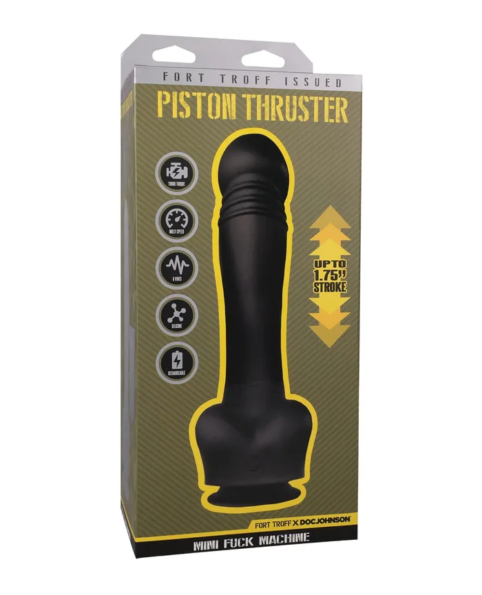 Female Sex Toys Fort Troff Fort Troffs Piston Thruster Rechargeable Silicone Mini Machine Dildo Black