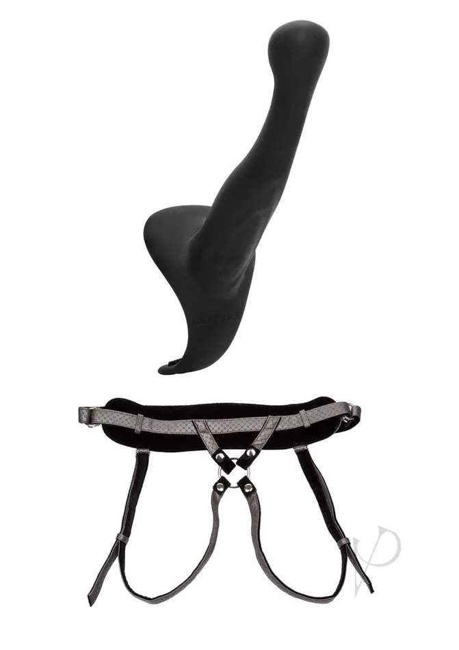 Female Sex Toys Her Royal Harness The Royal Vibrating StrapOn Set with Silicone Rechargeable Dildo Black Her Royal Harness