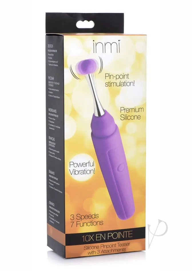 Female Sex Toys Inmi 10X En Pointe Teaser Silicone Rechargeable Stimulator with 3 Attachments Purple Inmi Female Sex Toys Inmi 10X En Pointe Teaser Silicone Rechargeable Stimulator with 3 Attachments Purple Inmi