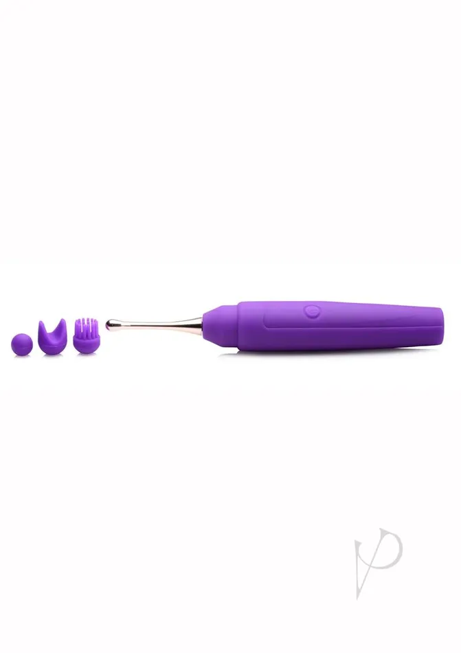 Female Sex Toys Inmi 10X En Pointe Teaser Silicone Rechargeable Stimulator with 3 Attachments Purple Inmi