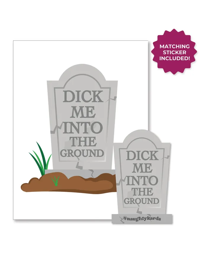 Female Sex Toys Kush Kards Halloween Dick In Ground Greeting Card wSticker