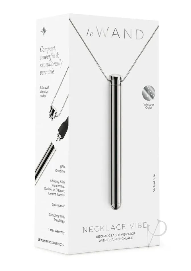 Female Sex Toys LE WAND Le Wand Vibrating Necklace Rechargeable Silicone Discreet Vibrator Silver Female Sex Toys LE WAND Le Wand Vibrating Necklace Rechargeable Silicone Discreet Vibrator Silver
