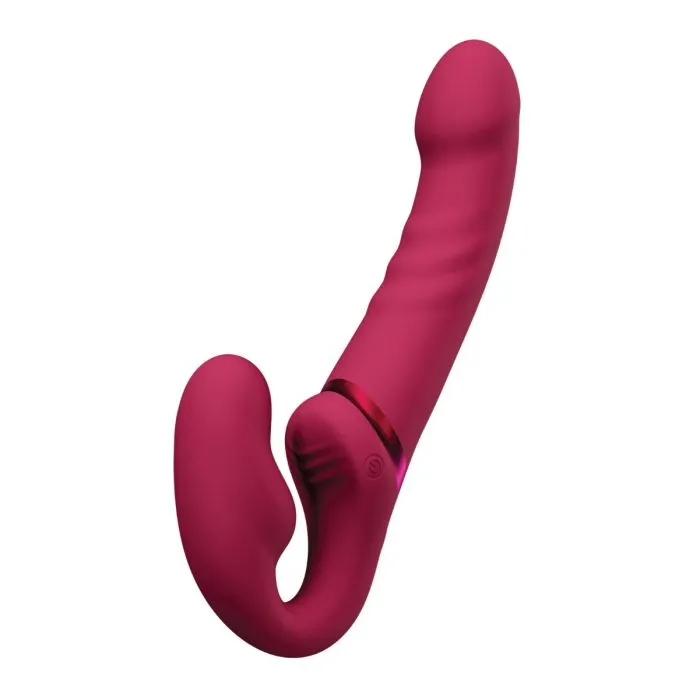 Female Sex Toys Lovense Lapis Vibrating Strapless Strap On Pink