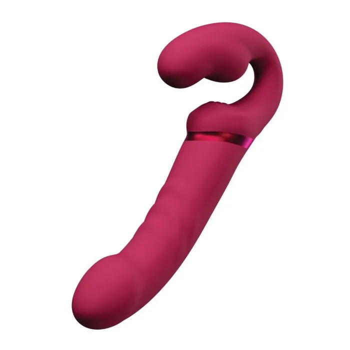 Female Sex Toys Lovense Lapis Vibrating Strapless Strap On Pink
