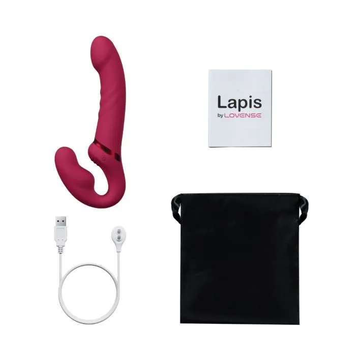 Female Sex Toys Lovense Lapis Vibrating Strapless Strap On Pink