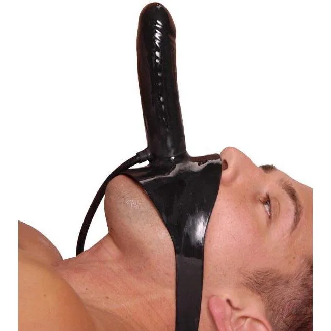 Female Sex Toys Master Series The Inflatable Mouth Gag with Dildo