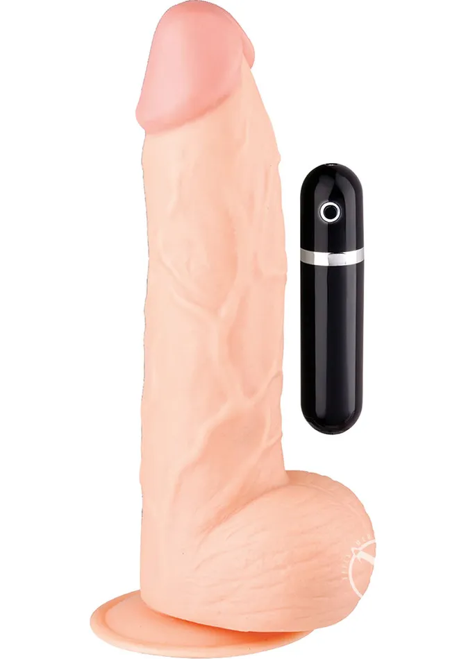 Female Sex Toys Maxx Men Maxx Men Straight Vibrating Dildo with Remote Control 95in Vanilla
