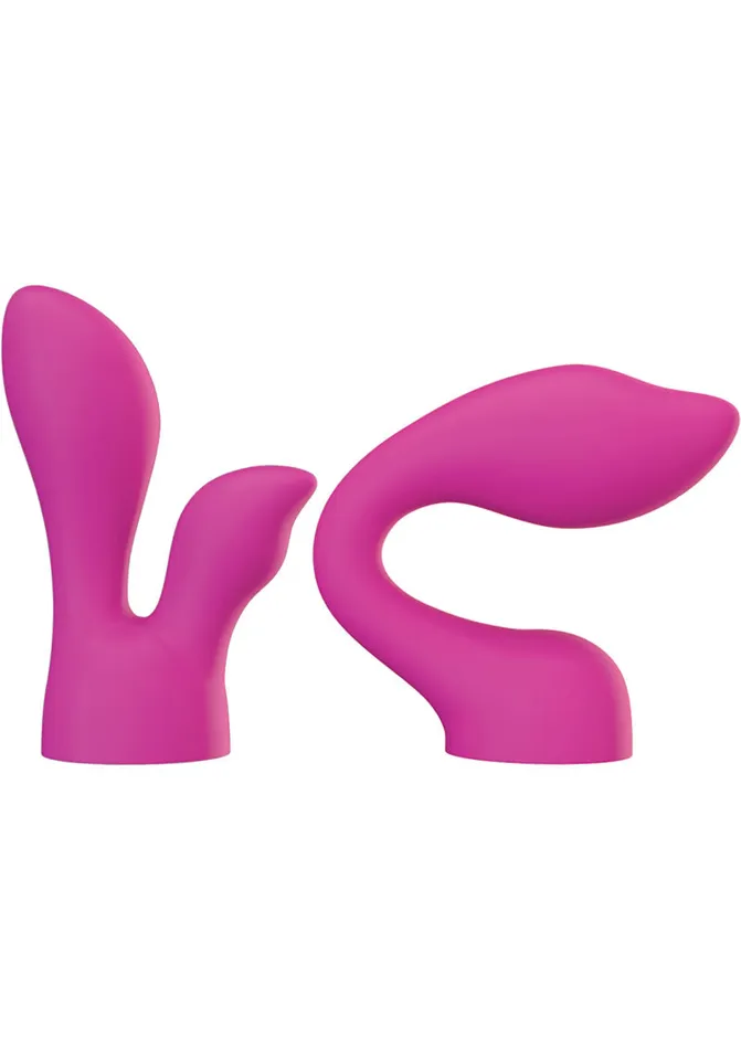 Female Sex Toys PalmSensual Silicone Massager Head Attachment 2 Per Pack Pink Palmpower