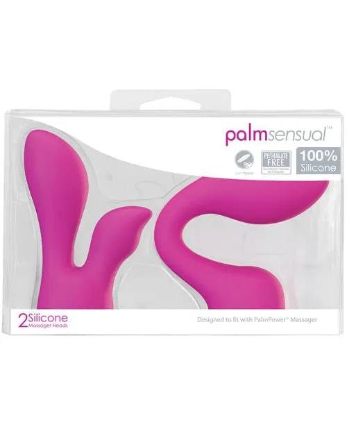 Female Sex Toys PalmSensual Silicone Massager Head Attachment 2 Per Pack Pink Palmpower