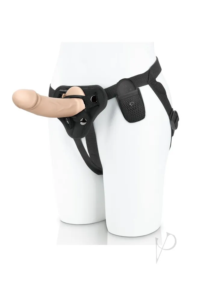 Female Sex Toys Pegasus Realistic Silicone Rechargeable Dildo and Adjustable Harness Set with Remote Control 65in Vanilla Pegasus