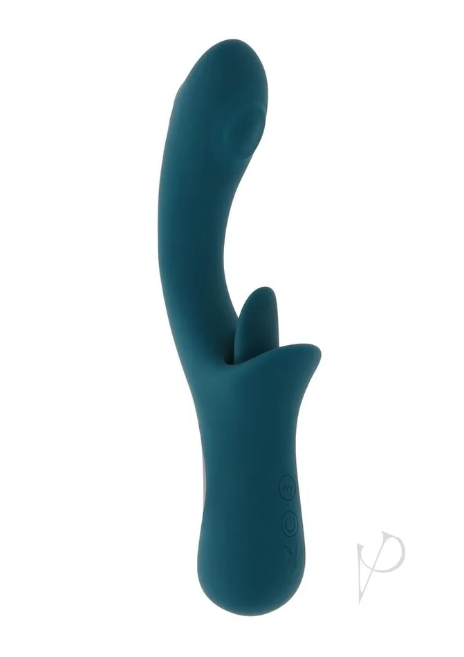 Female Sex Toys Playboy Playboy Harmony Rechargeable Silicone Vibrator with Clitoral Stimulator Green