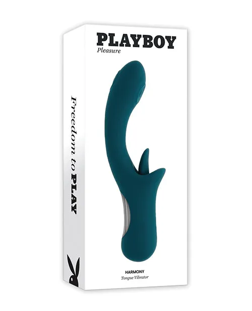 Female Sex Toys Playboy Playboy Harmony Rechargeable Silicone Vibrator with Clitoral Stimulator Green