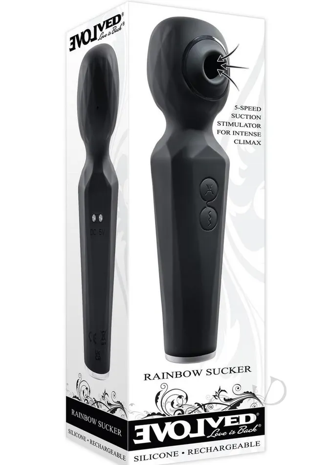 Female Sex Toys Rainbow Sucker Rechargeable Silicone Wand Vibrator Evolved Female Sex Toys Rainbow Sucker Rechargeable Silicone Wand Vibrator Evolved