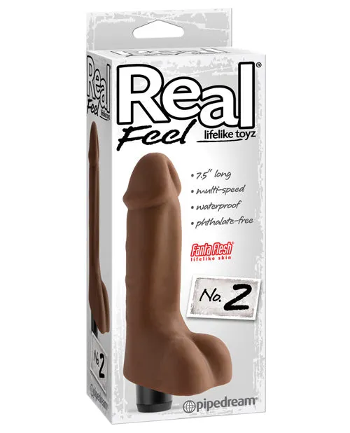 Female Sex Toys Real Feel Real Feel Lifelike Toyz No 2 Realistic Vibrating Dildo with Balls 8in Chocolate