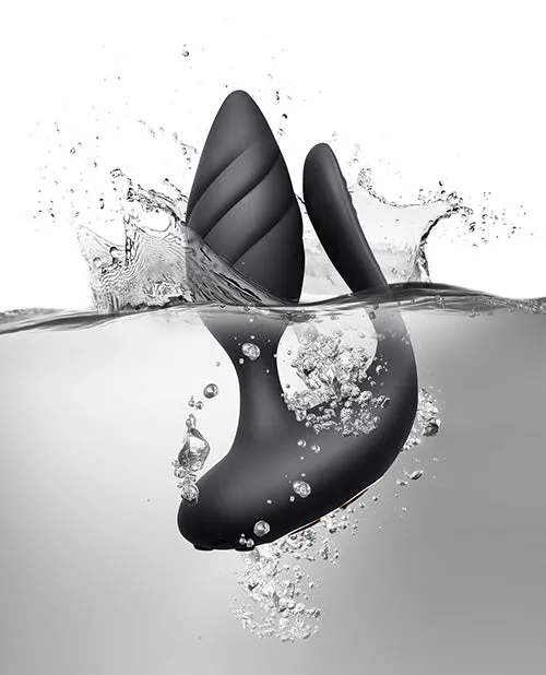 Female Sex Toys Rocks Off Cocktail Rechargeable Silicone Couples Vibrator with Remote Control BlackRose Gold