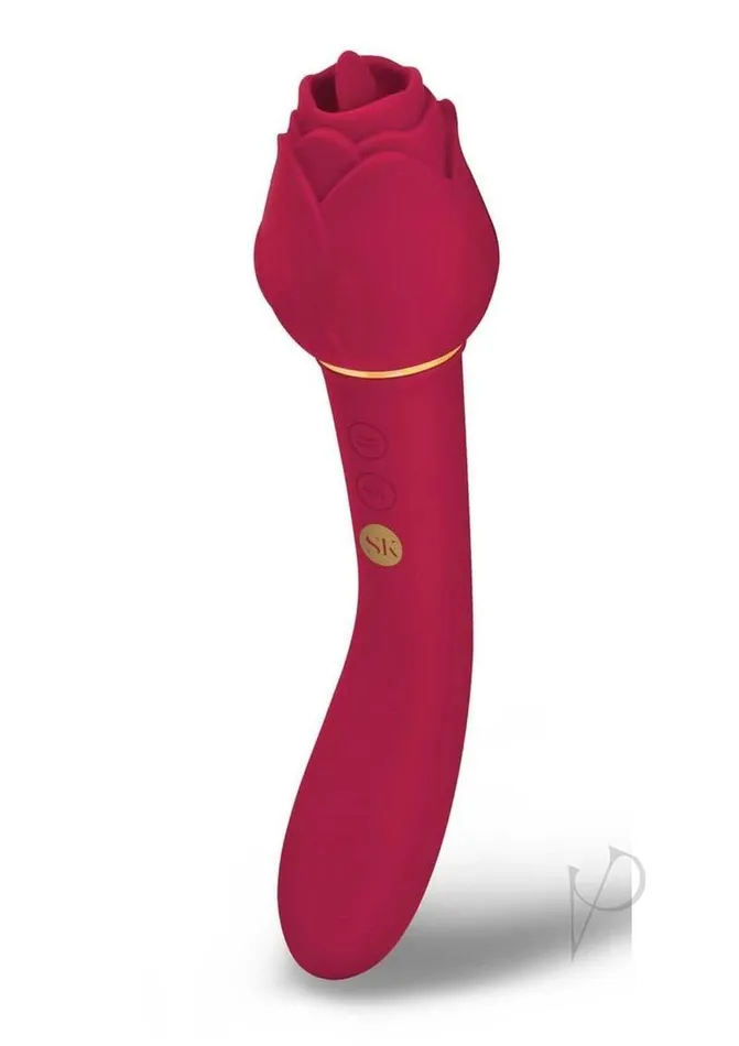 Female Sex Toys Secret Kisses Rosegasm Lingo Rechargeable Silicone Dual End Vibrator with Clitoral Stimulator Red Secret Kisses Female Sex Toys Secret Kisses Rosegasm Lingo Rechargeable Silicone Dual End Vibrator with Clitoral Stimulator Red Secret Kisses
