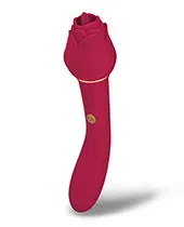 Female Sex Toys Secret Kisses Rosegasm Lingo Rechargeable Silicone Dual End Vibrator with Clitoral Stimulator Red Secret Kisses Female Sex Toys Secret Kisses Rosegasm Lingo Rechargeable Silicone Dual End Vibrator with Clitoral Stimulator Red Secret Kisses