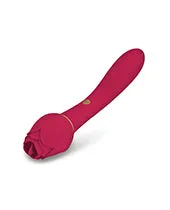 Female Sex Toys Secret Kisses Rosegasm Lingo Rechargeable Silicone Dual End Vibrator with Clitoral Stimulator Red Secret Kisses Female Sex Toys Secret Kisses Rosegasm Lingo Rechargeable Silicone Dual End Vibrator with Clitoral Stimulator Red Secret Kisses