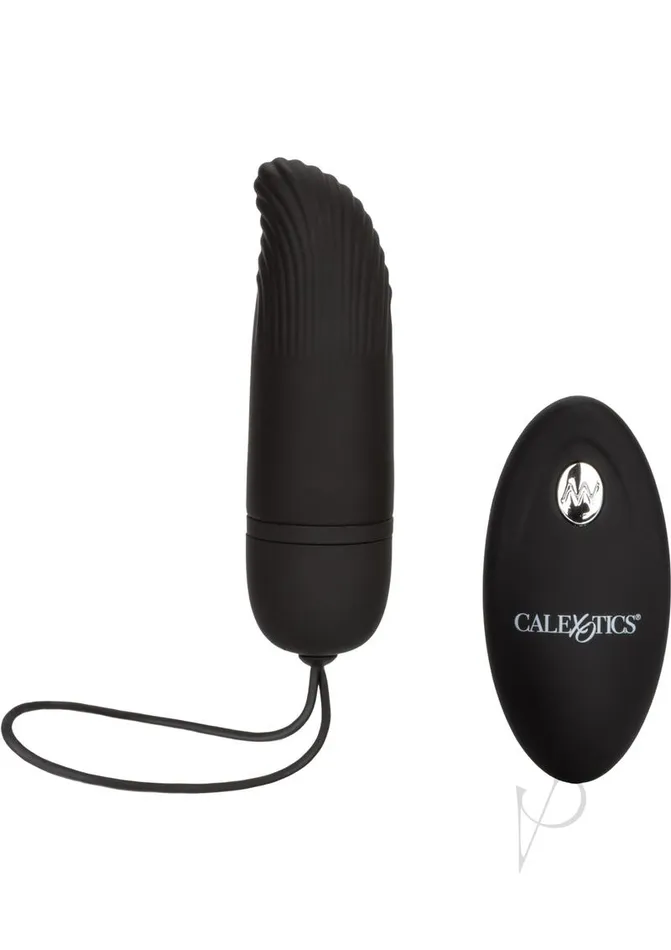 Female Sex Toys Silicone Ridged GSpot Bullet with Remote Control Black Remote Controlled Vibes
