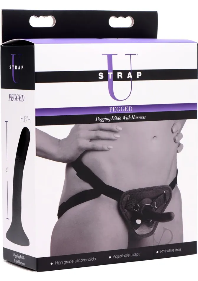 Female Sex Toys Strap U Pegged Silicone 5in Pegging Dildo with Harness Black Strap U Female Sex Toys Strap U Pegged Silicone 5in Pegging Dildo with Harness Black Strap U