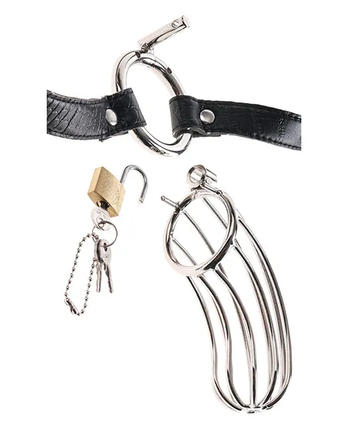 Fetish Fantasy Extreme Male Sex Toys Fetish Fantasy Extreme The Prisoner Steel Cock Cage Chastity Belt with Lock Silver Fetish Fantasy Extreme Male Sex Toys Fetish Fantasy Extreme The Prisoner Steel Cock Cage Chastity Belt with Lock Silver