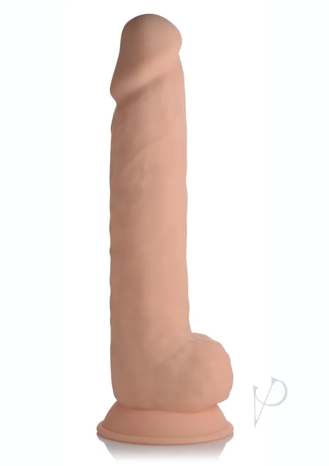Flesh Stixxx Dildos Fleshstixxx Dual Density Silicone Bendable Dong with Balls 10in Vanilla