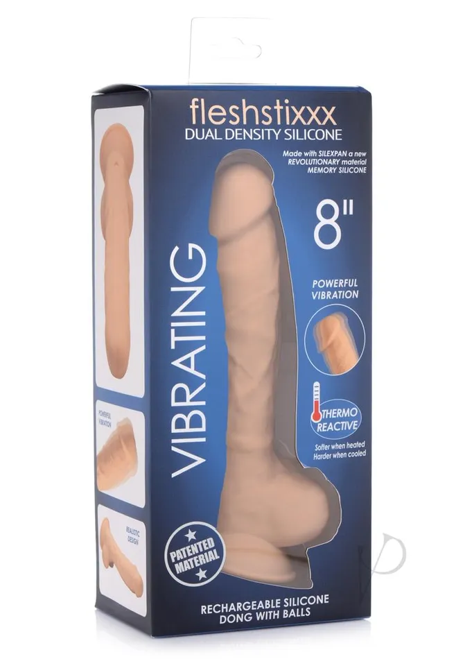 Flesh Stixxx Female Sex Toys Fleshstixxx Silicone Rechargeable Vibrating Dong with Balls 8in Caramel Flesh Stixxx Female Sex Toys Fleshstixxx Silicone Rechargeable Vibrating Dong with Balls 8in Caramel