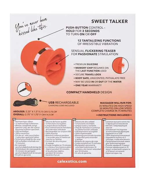 French Kiss Female Sex Toys French Kiss Sweet Talker Silicone Clitoral Stimulator Red