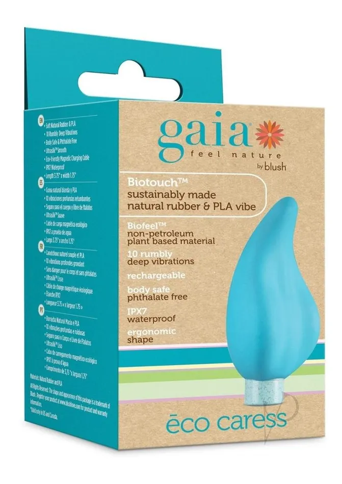 Gaia Female Sex Toys Gaia Eco Caress Rechargeable Plant Based Vibrator Aqua Gaia Female Sex Toys Gaia Eco Caress Rechargeable Plant Based Vibrator Aqua