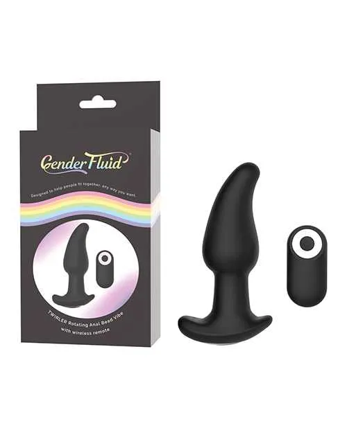 Gender Fluid Twirler Anal Vibe wRemote Black Gender Fluid Anal Gender Fluid Twirler Anal Vibe wRemote Black Gender Fluid Anal