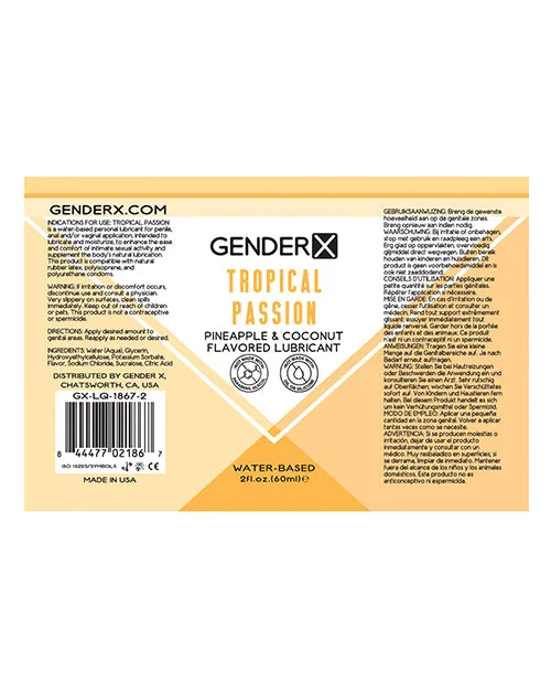 Gender X Anal Gender X Tropical Passion Water Based Flavored Lubricant 2oz