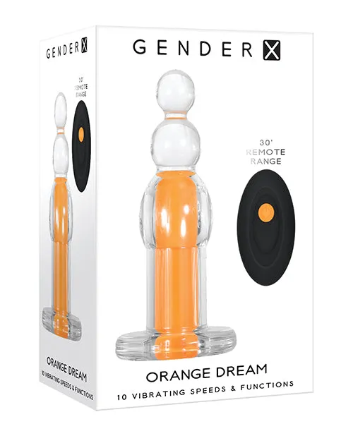 Gender X Orange Dream Silicone Rechargeable Beads with Remote Control ClearOrange Gender X Female Sex Toys