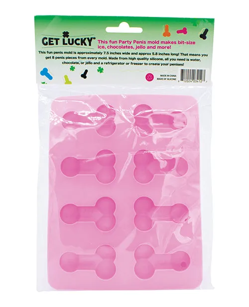 Get Lucky Vibrators Get Lucky Penis Party Chocolate Ice Tray Pink