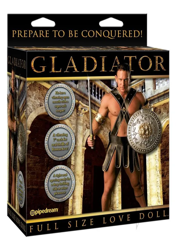 Gladiator Full Size Vibrating Inflatable Love Doll with Dildo and Wired Remote Control Vanilla Pipedream Male Sex Toys
